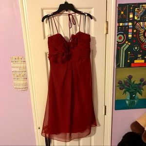 EDEN BRIDESMAIDS SIZE 10 RED FLORAL DRESS